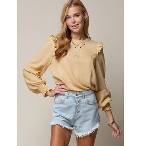 NWT Yellow Ruffle Blouse